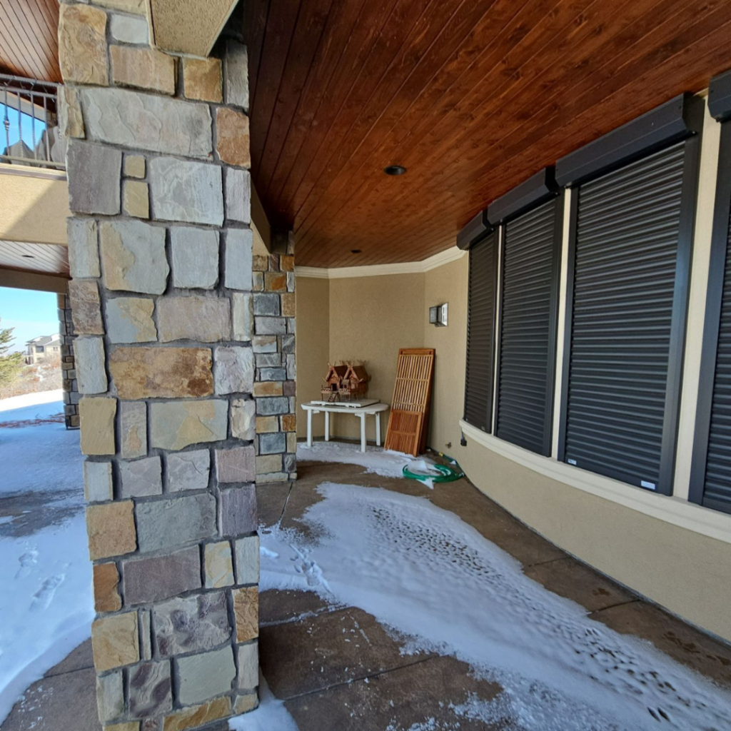 Stucco And Stone Home Transformation In Castle Rock, Co Lower level of home in castle rock, co.