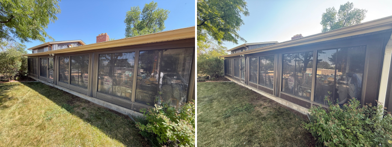 Beautiful Transformation In Greenwood Village, Co Greenwood village, co house before and after rhino shield exterior coating.